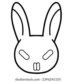 rabbit in doodle style in vector.cute animal in flat style.object for logo icon sticker
