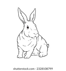 Rabbit drawing or adorable bunny