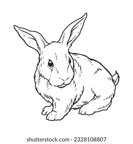 Rabbit drawing or adorable bunny