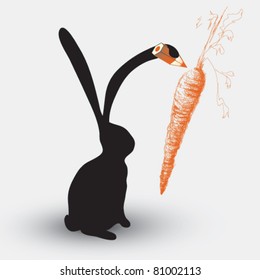 RABBIT drawing a carrot