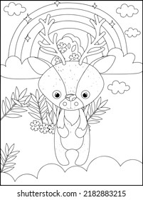 Ilustración de páginas de color de dibujo de conejo vectorial