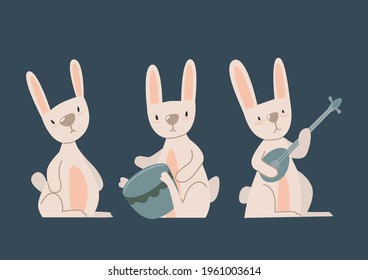 Rabbit drawing as vector, can be applied to various designs.