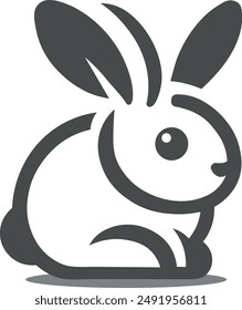 The rabbit draws minimalist lines