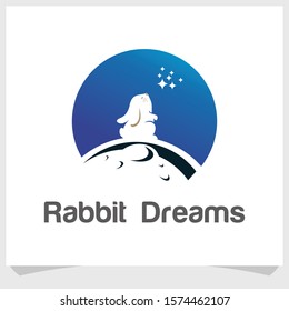 Rabbit Dreams logo design inspirations, animal logo design vector