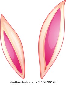 Rabbit ear cartoon vector art and illustration