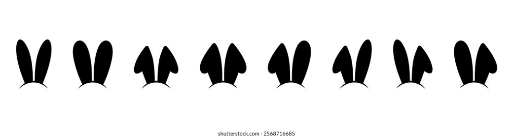 Rabbit ear hat icons set.Rabbit ear hat icon collection.Flat  style.Vector illustration.
