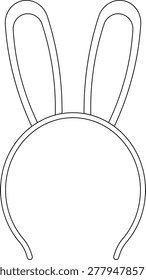 Rabbit Ear Headband Outline Icon Illustration on White Background