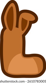 Rabbit Ear Letter Vector Element Alphabet L