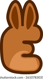 Rabbit Ear Letter Vector Element Alphabet E