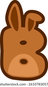 Rabbit Ear Letter Vector Element Alphabet B