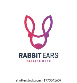 rabbit ear outline logo design