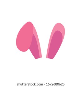 rabbit ears accessory easter flat style icon vector illustration design
