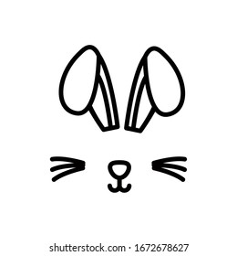 rabbit ears accessory easter line style icon vector illustration design