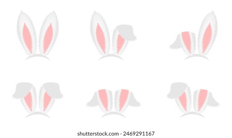 rabbit ears or bunny ears vector set. trendy design vector illustration isolated on white background.