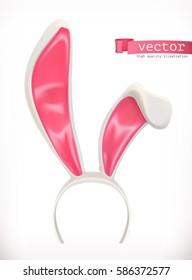 Rabbit Ears. Easter Bunny 3d Vector Icon