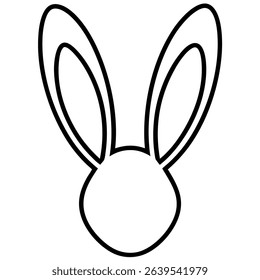 Rabbit ears line art icon on white background.