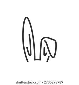 Rabbit ears, linear icon. Animal feature and wildlife symbol. Line with editable stroke.