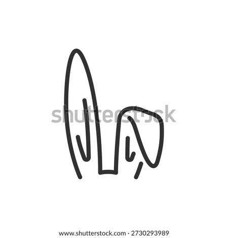 Rabbit ears, linear icon. Animal feature and wildlife symbol. Line with editable stroke.