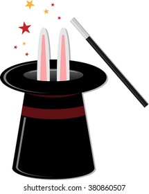 rabbit ears from the magic cylinder. Eps 10