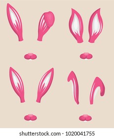 rabbit ears for photo editors and video chat, vector clip art