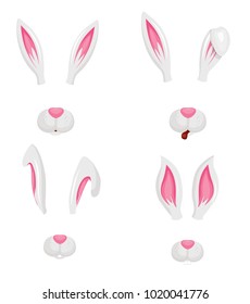 rabbit ears for photo editors and video chat, vector clip art