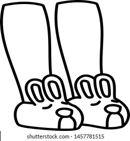 Rabbit ears slippers icon in outline style. Coloring template for modification and customizing  according to a specific task.