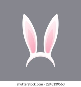 Kaninchenohrschablone. Kopfsymbol von neuem Jahr und Ostern als lustige Kopfzeile für Fest- und Feiertagsvektordesign