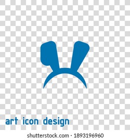 rabbit ears vector icon on an abstract background