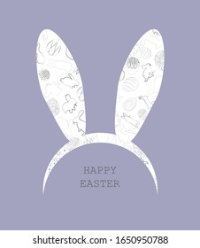 Rabbit ears, as well as a background dedicated to the Easter holiday
