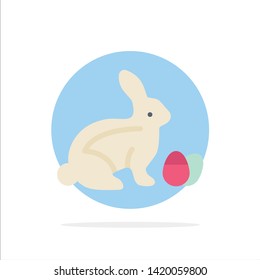 Rabbit, Easter, Baby, Nature Abstract Circle Background Flat color Icon