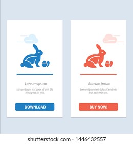 Rabbit, Easter, Baby, Nature  Blue and Red Download and Buy Now web Widget Card Template