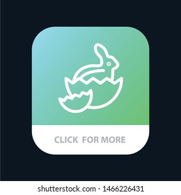 Rabbit, Easter, Baby, Nature Mobile App Button. Android and IOS Line Version. Vector Icon Template background