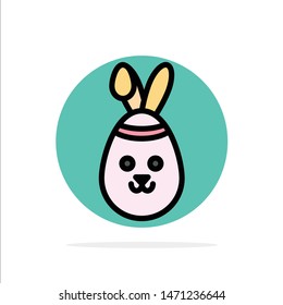 Rabbit, Easter, Bunny Abstract Circle Background Flat color Icon. Vector Icon Template background