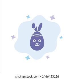 Rabbit, Easter, Bunny Blue Icon on Abstract Cloud Background. Vector Icon Template background