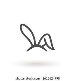 Rabbit, easter bunny ears icon Easter bunny mask. spring hat on a white background. Headdress, costume isolated element for the celebration of. Vector Illustration.