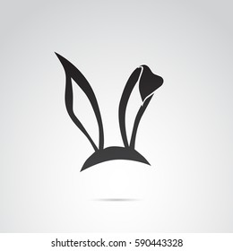 Rabbit, easter bunny ears icon. Vector art.