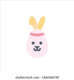 Rabbit, Easter, Bunny  Flat Color Icon. Vector icon banner Template. Vector Icon Template background