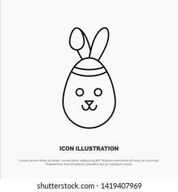 Rabbit, Easter, Bunny Line Icon Vector