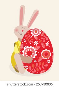 Rabbit with Easter egg