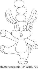 Rabbit Easter Easter egg Balancing Animal Vector Graphic Art Illustration