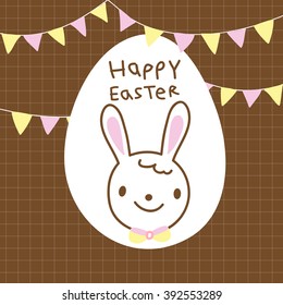 Rabbit and easter egg with bunting