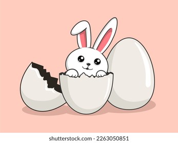 Rabbit Easter Egg - Cute Bunny Eggs Vector