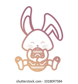 rabbit  with  easter  egg vector illustration