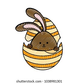 rabbit and easter egg   vector illustration