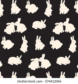 rabbit easter silhouette pattern