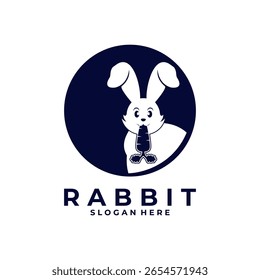 Conejo come zanahoria con Plantilla de diseño de logotipo de Vector circular