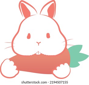 a rabbit is eating a carrot.