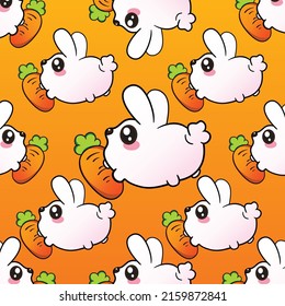 Rabbit eating carrot No.1 pattern use it for pattern ,illustrations, backgrounds, and more.