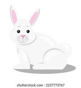 Rabbit with the effect of drawing with colored pencils. Vector illustration