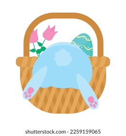 rabbit and egg in basket icon